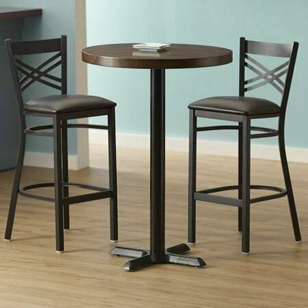 LANCASTER TABLE & SEATING LT 30'' Round Bar Height Recycled Wood Table - Espresso Finish 349B30RDESXB
